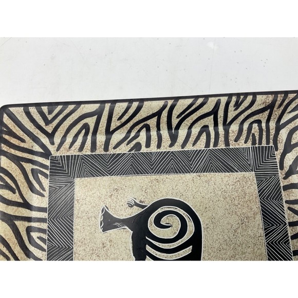 Elephant Soapstone Plate Handcarved in Kenya African Decor 8" - Picture 5 of 6